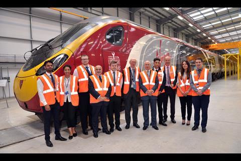 Alstom apprentices and staff mark the opening of the training hub at the company's Widnes technology centre on October 4.